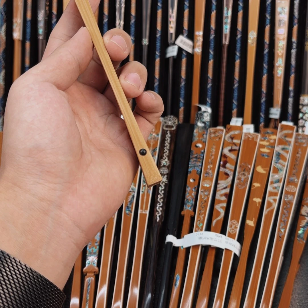 扇子纯手工玉竹折扇