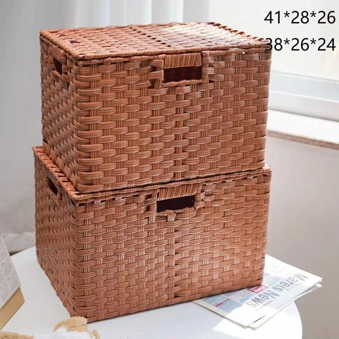 手工仿藤皮大容量收纳箱