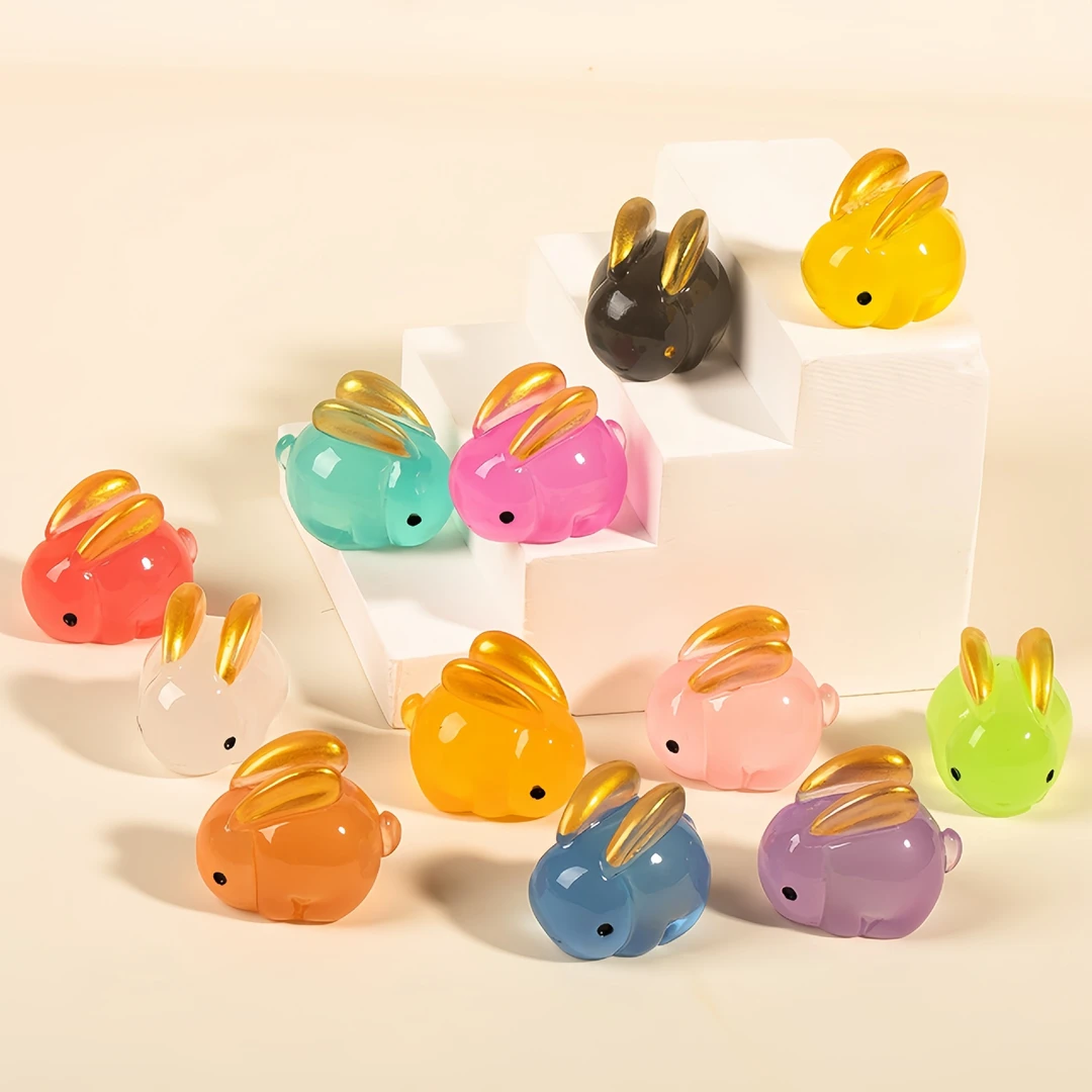 【随单发一套8个】金耳朵兔兔摆件（单独发1个）