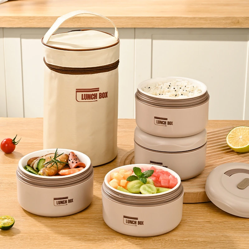 陶瓷保温饭盒便携上班族午餐盒汤碗可微波炉加热专用日式便当盒
