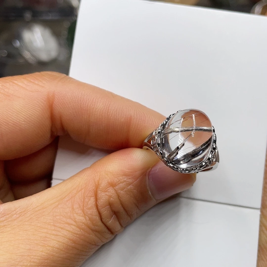 【闪购商品】水晶珠宝半成品银S925镶嵌M**t戒指