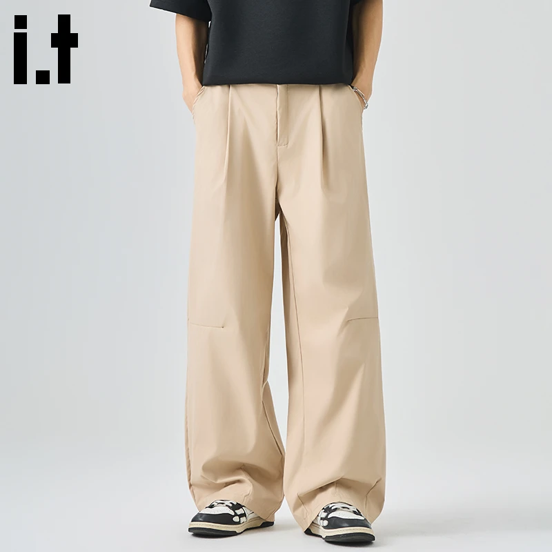 i.t:CHOCOOLATE男士秋冬新款通勤西裤2025年宽松垂感休闲直筒裤子