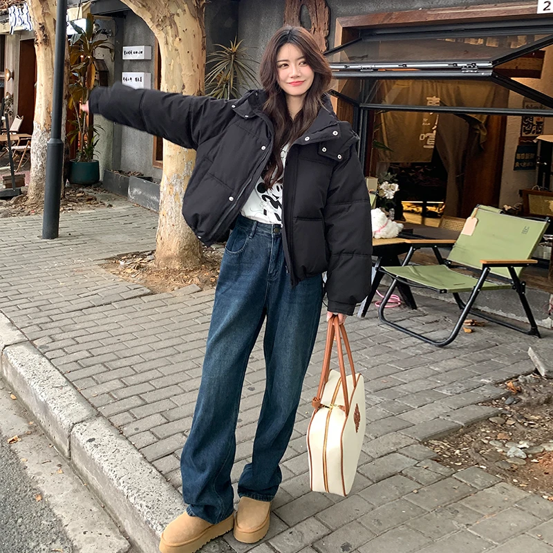 【凝芙】棉服女冬2024新款短款加厚面包服连帽棉衣肯豆风宽松外套