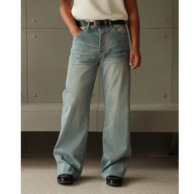 Cool ice冰凉系列11.6OZ压褶立体凉感705阔腿a字牛仔裤MBBCAR窄幅