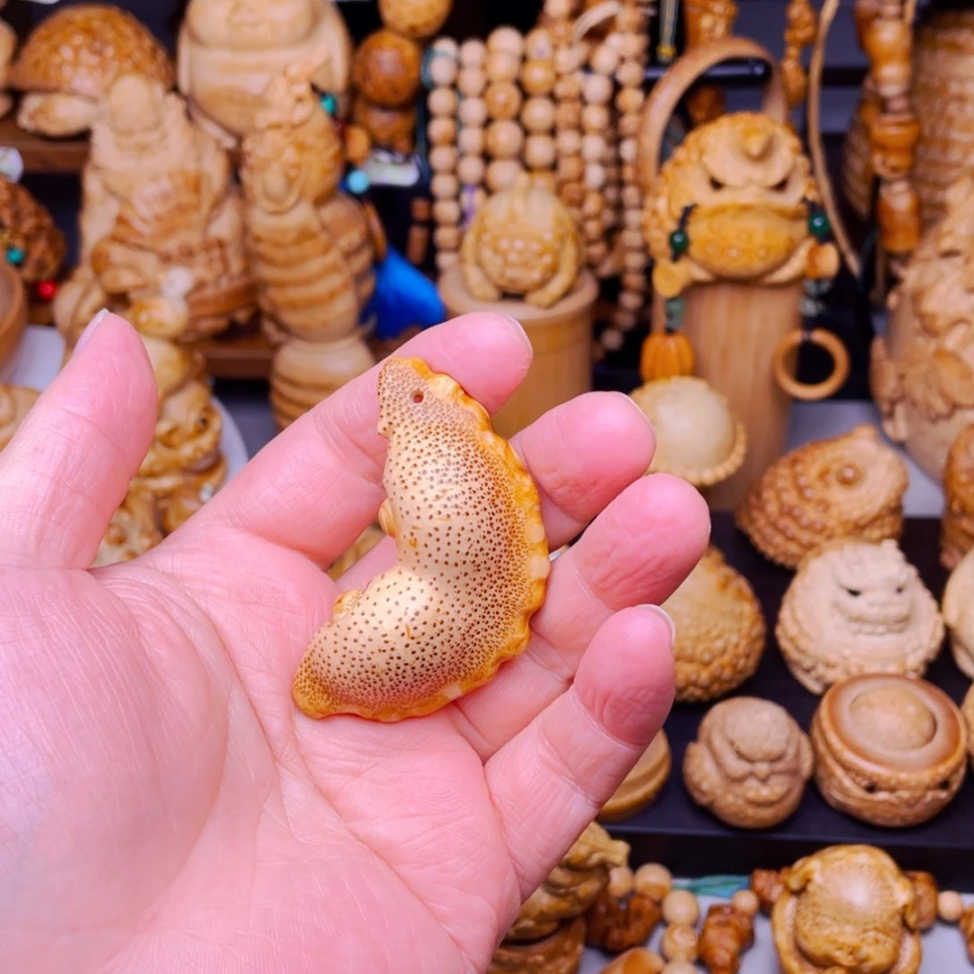 竹竹根雕豆角把玩件