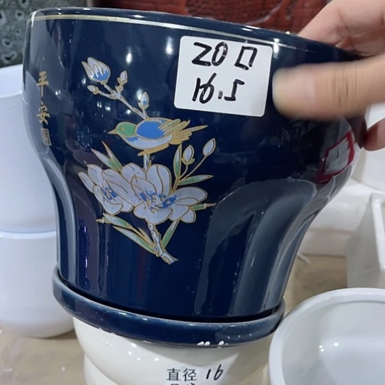 多肉绿植陶瓷花盆9.9包邮，有孔