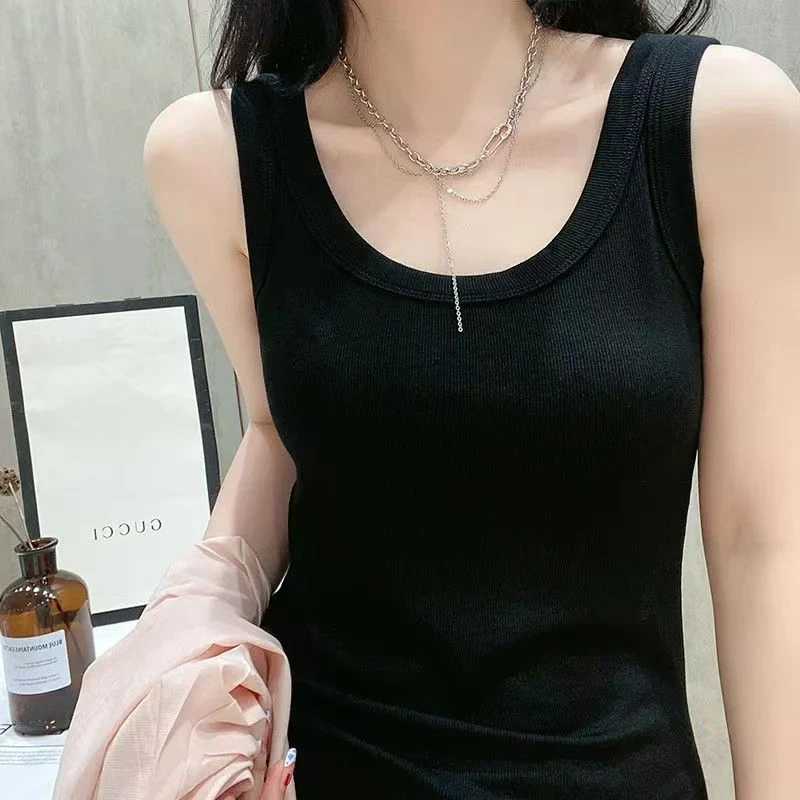 夏季修身显瘦无袖薄款内搭打底吊带背心外穿百搭纯欲遮副乳反走光