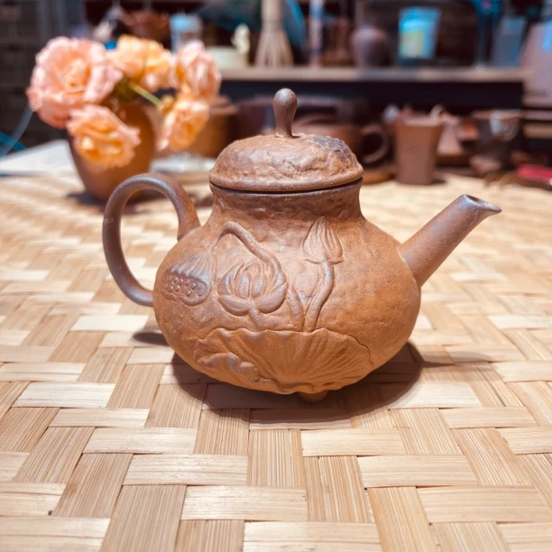 （素）手工手绘陶瓷思婷形壶160cc粗陶老岩泥手工泡茶壶仿古壶