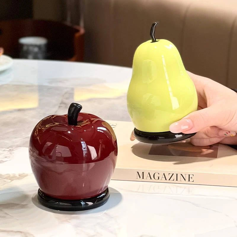 尊慕斯苹果梨型牙签盒新型2025新款创意高颜值家用棉棒牙线收纳罐