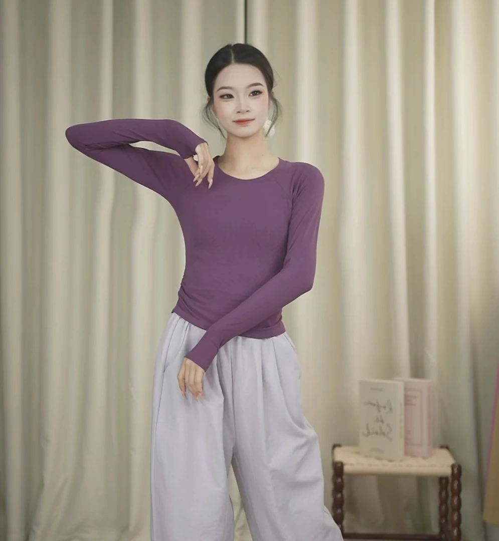 2025现代舞古典舞练功形体服早秋露背女上衣中国舞舞蹈服【贝贝】