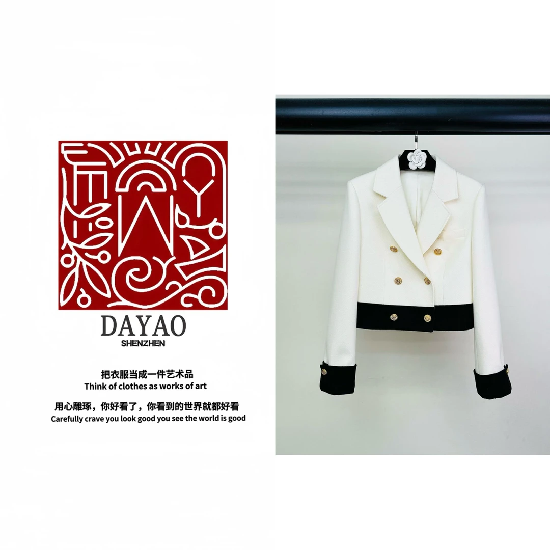 「DAYAO」24S新款时尚长袖休闲秋冬短外套轻奢高端女装WYA2410137