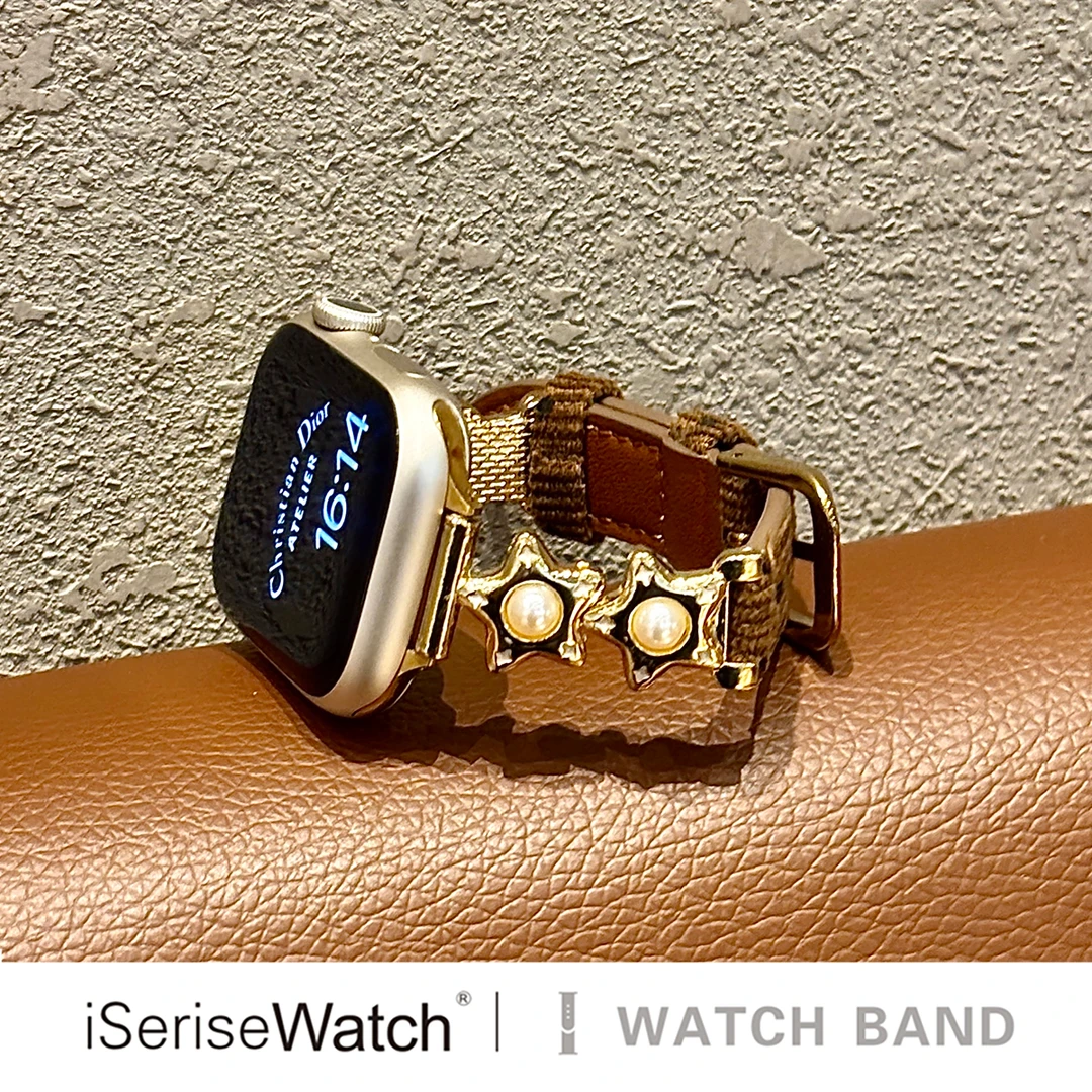 【星星灯芯绒】iserisewatch适用苹果手表s11代表带iWatch10秋冬