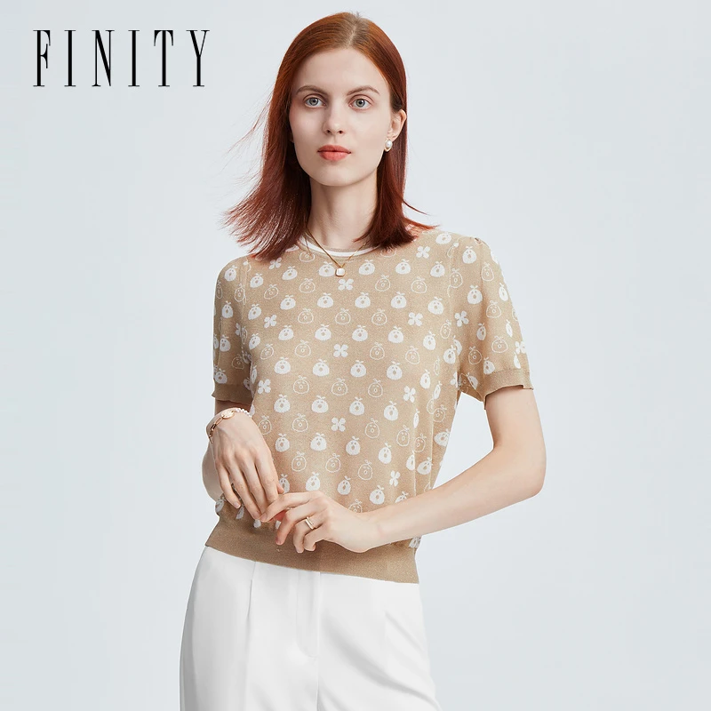 【粉丝专享】FINITY 针织衫气质温柔休闲时尚宽松套头 F21W4C10S2