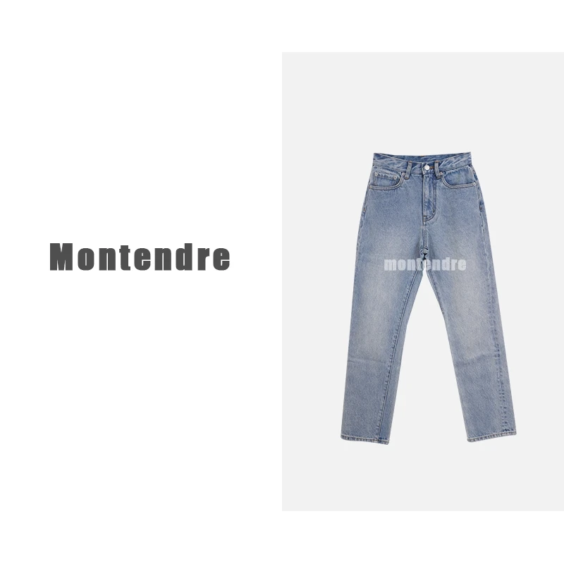 【SAKURA】日系品牌 秋冬上新 A 休闲百搭水洗直筒潮流时尚牛仔裤