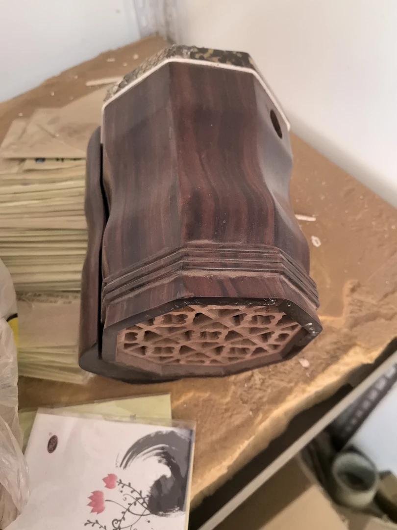黑檀中胡筒带皮物底托