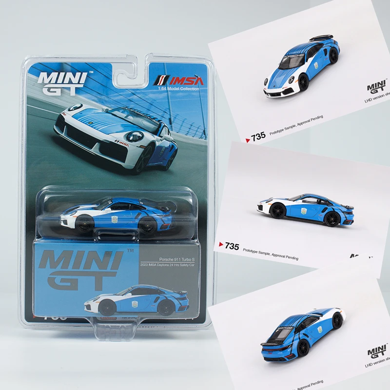 MINIGT 1:64 保時捷 911 Turbo S Safety 合金汽车模型 #735挂卡