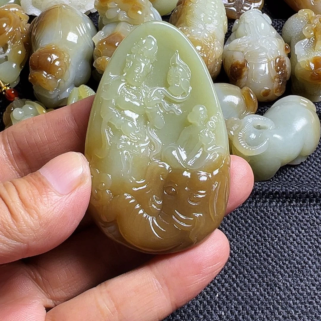 和田玉未镶嵌吊坠(不含链)