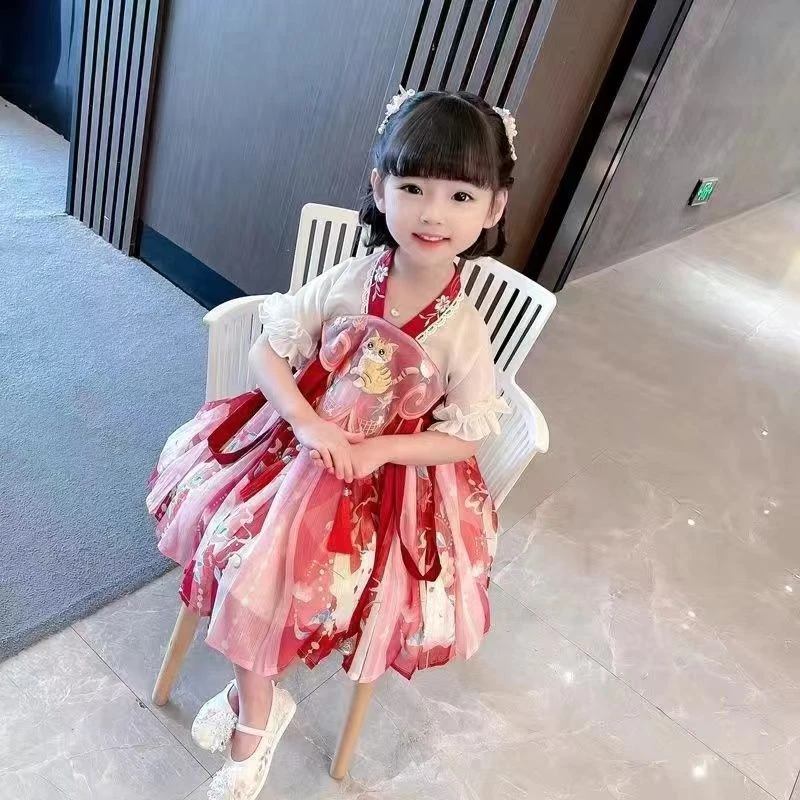 [2025]女童汉服夏装连衣裙新款洋气儿童唐装女孩裙子飘逸公主裙