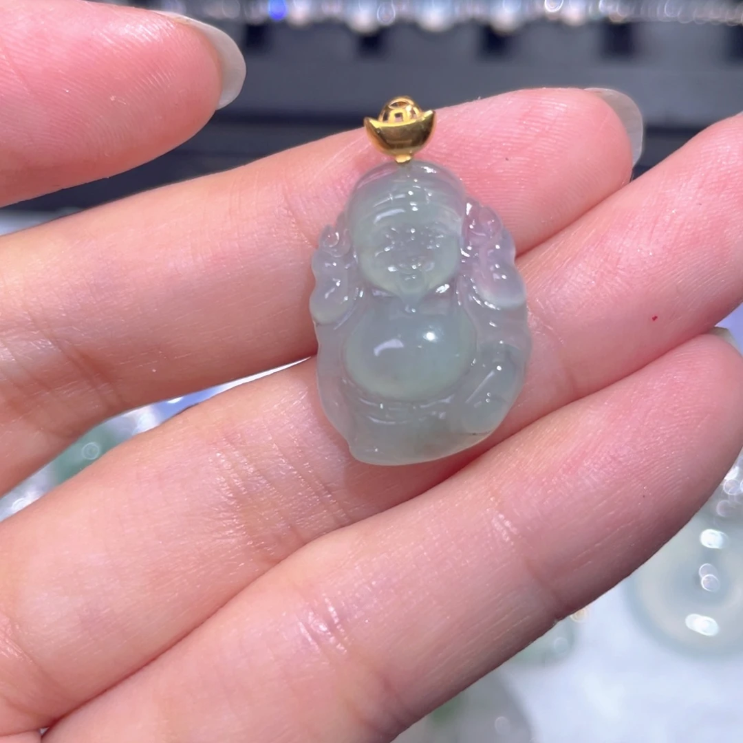 颈饰18K金镶嵌翡翠翡翠