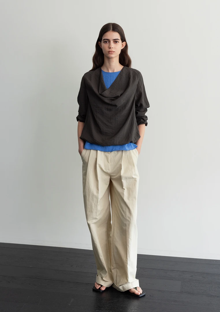 moondal 韩国小众品牌 褶皱宽松休闲裤子（No退No换）