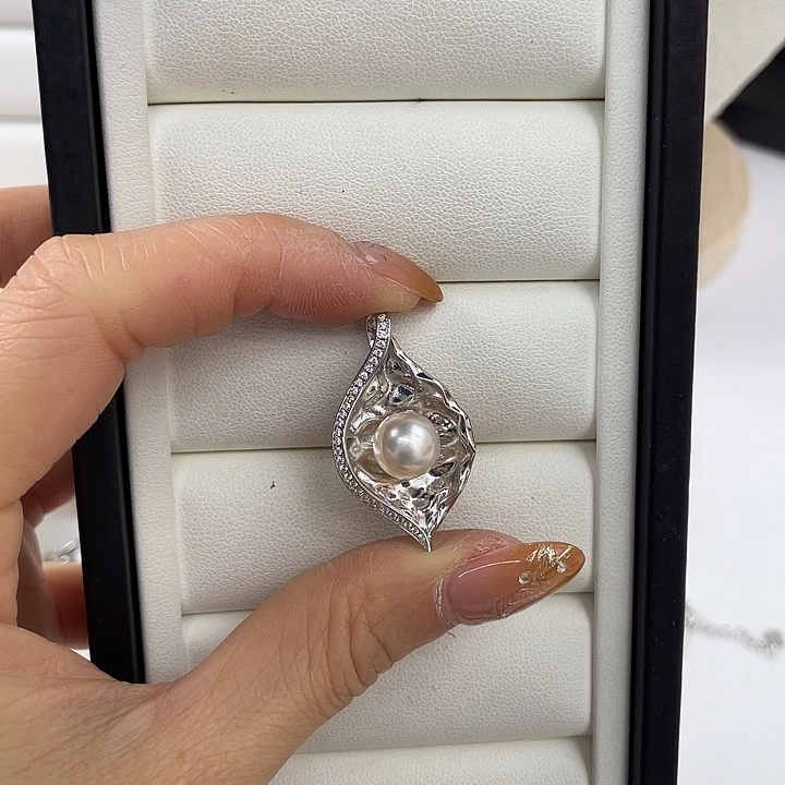 吊坠(不含链)海水珍珠银S925镶嵌