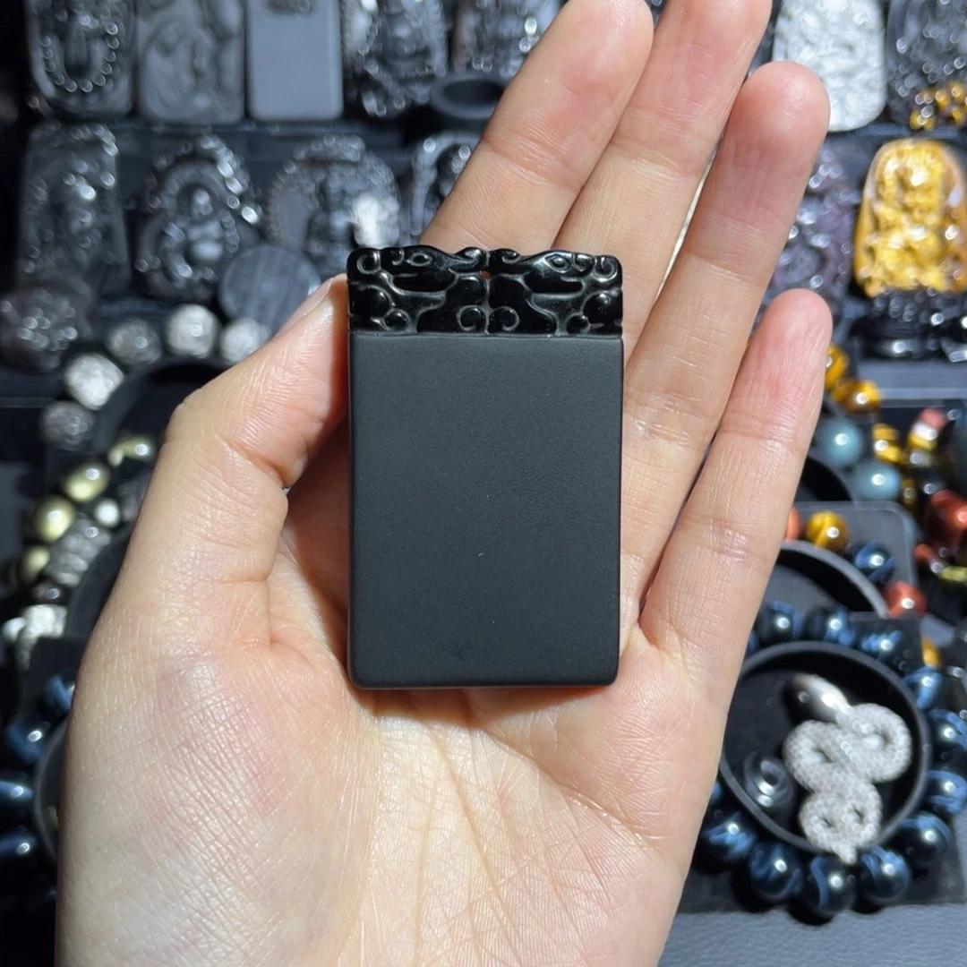 黑曜岩吊坠(赠链)未镶嵌世*月