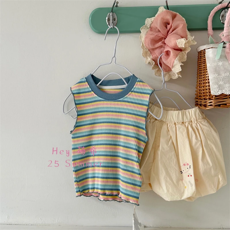 AC466~萌希·25夏~韩版条纹T恤上衣M733