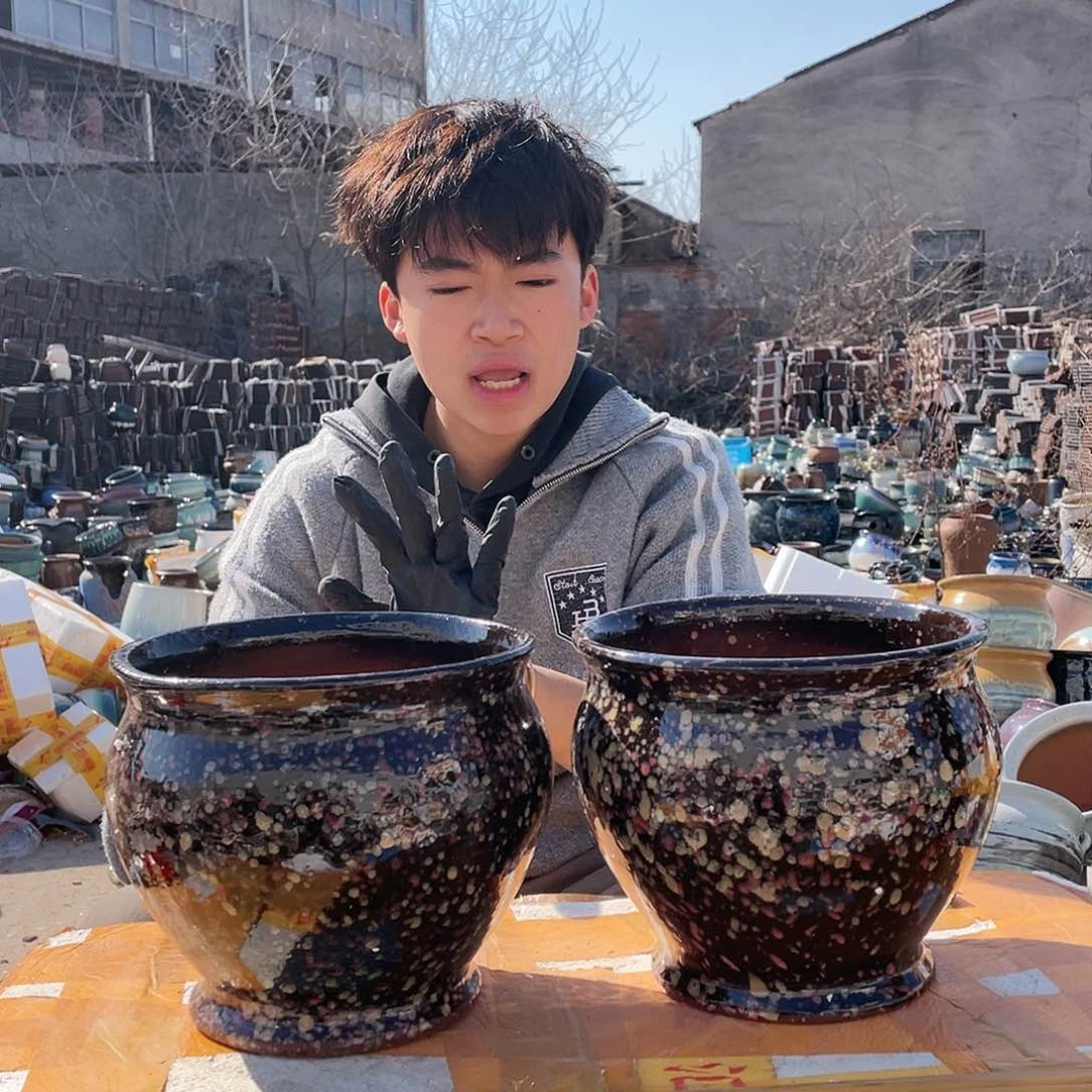 宜兴紫砂粗陶花盆