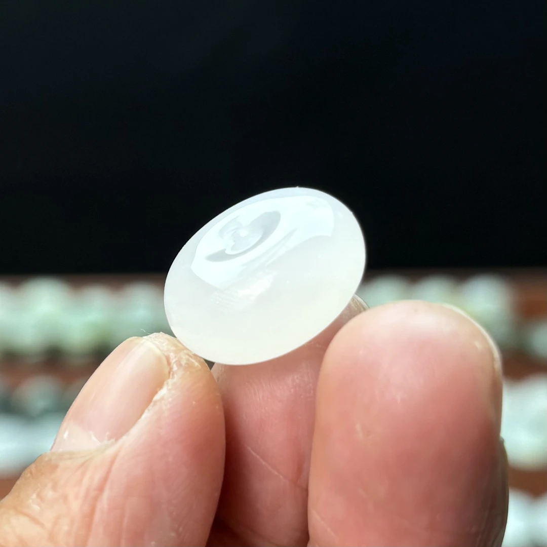 童版和田玉白玉平安扣吊坠挂件女款锁骨链20mm