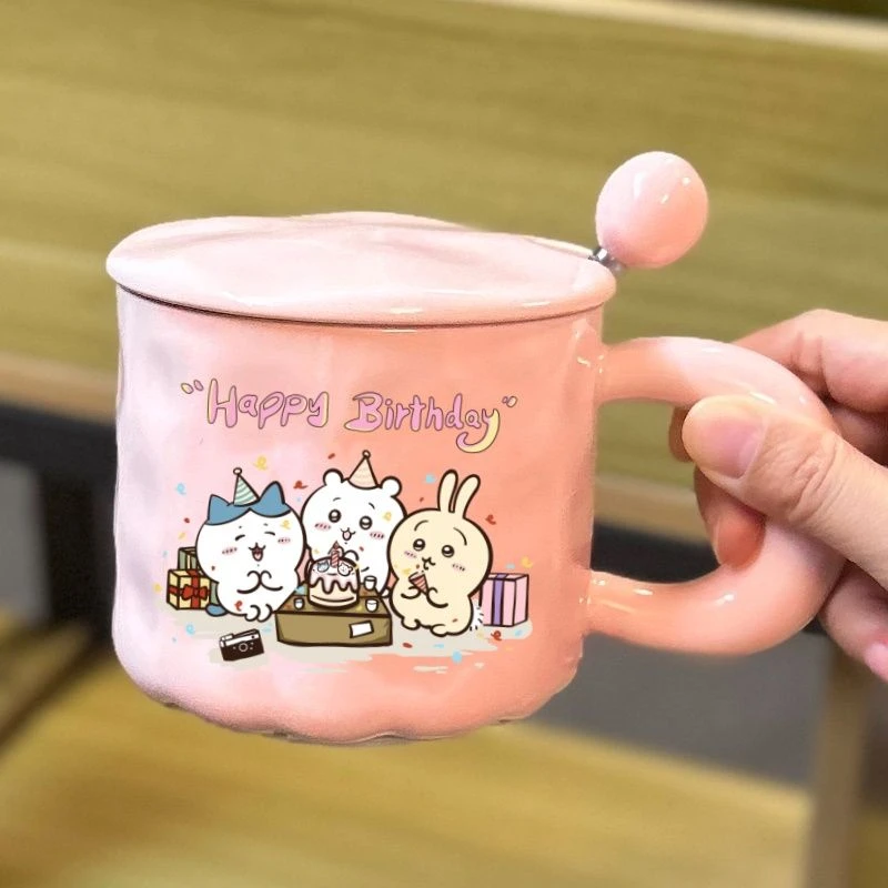 生日礼物可爱陶瓷杯少女新高颜值水杯马克杯卡通带盖咖啡杯情侣杯