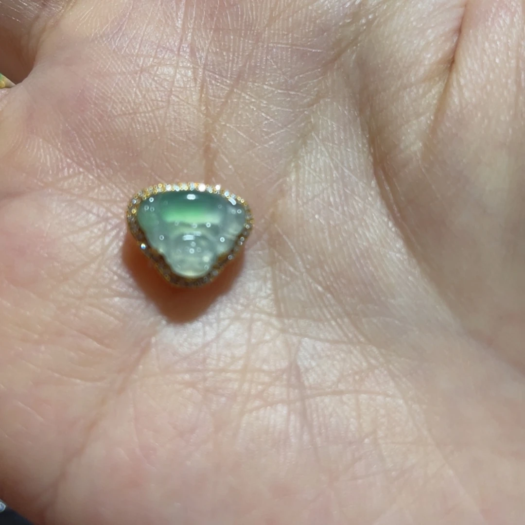 翡翠颈饰18K金镶嵌什***呀天然