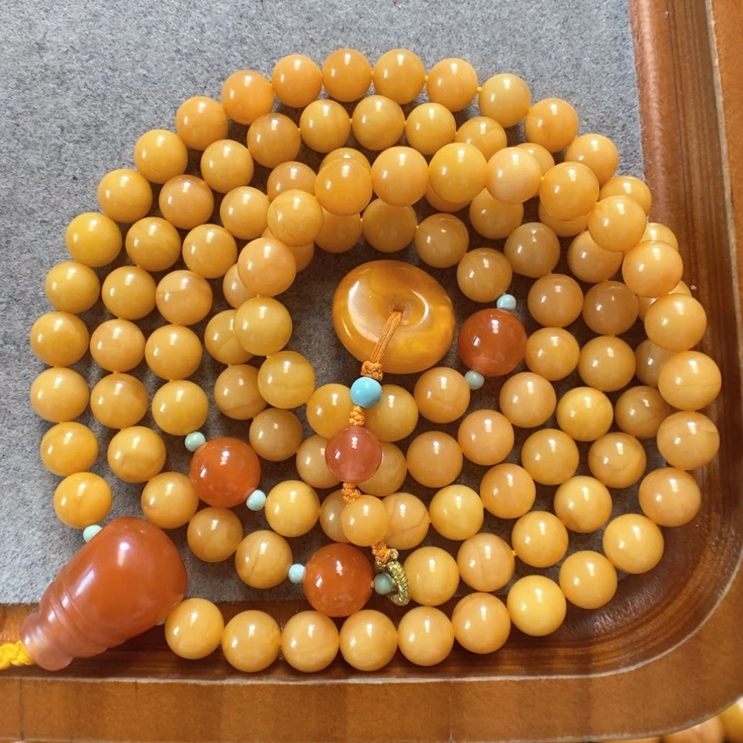 未镶嵌项链蜜蜡蜜蜡108