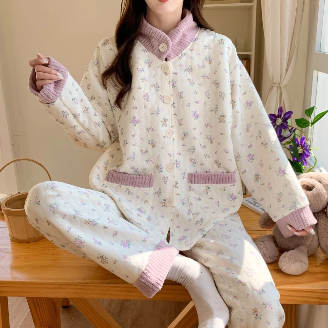 【带胸垫】空气棉月子服春秋季产后秋冬款加厚产妇孕妇睡衣怀孕期