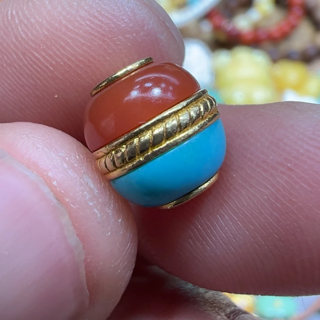 绿松石18K金镶嵌颈饰尺寸9