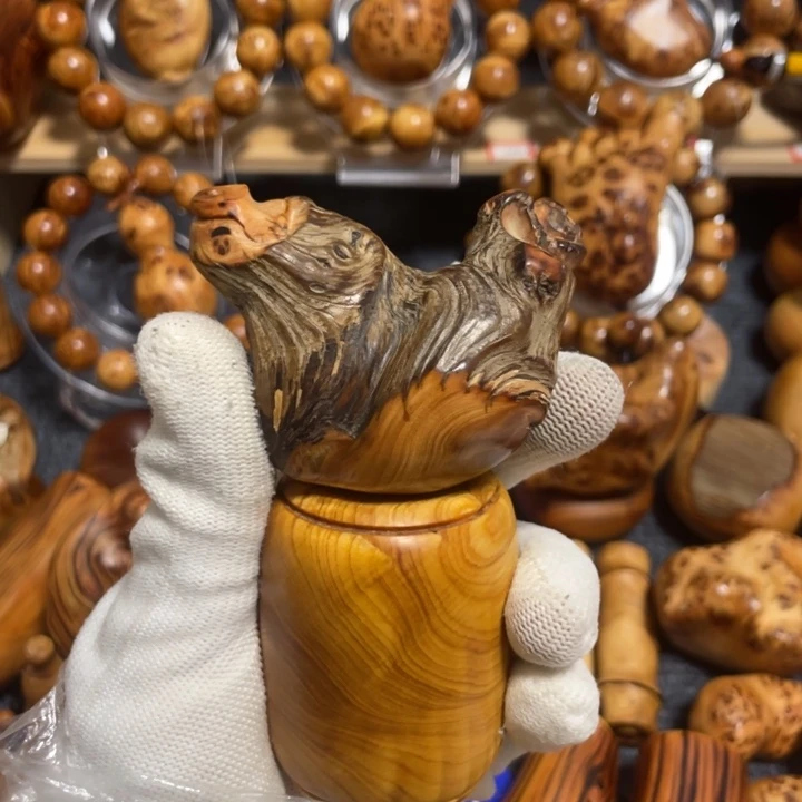 柏木禾*湘太行崖柏扭曲骨料把把壶