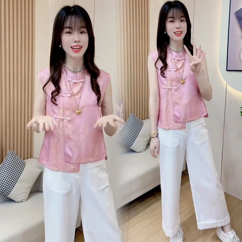 小香风短袖立领盘扣衬衫女2025年夏季新款设计感减龄气质显瘦上衣