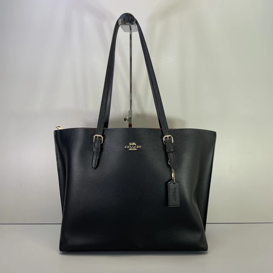 95新 COACH/蔻驰 mollie34黑色托特包34*28*13cmE041105