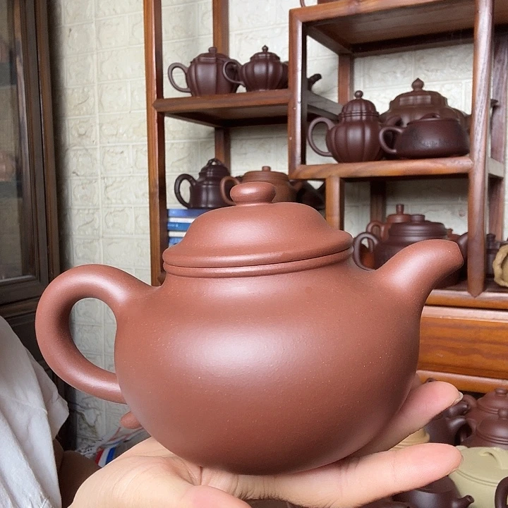睛***里紫砂茶壶莲子600cc底槽清精工半手工