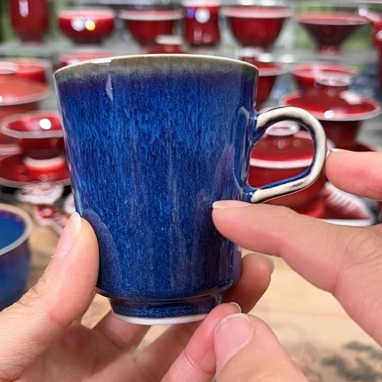 度**萨景德镇陶瓷红马坊杯