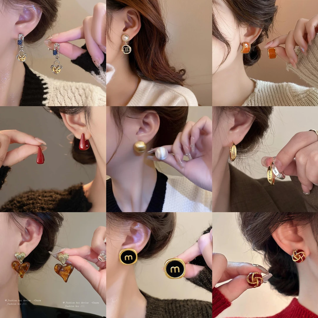 黄铜耳饰 铜耳饰轻奢气质复古精致百搭休闲风过品链接