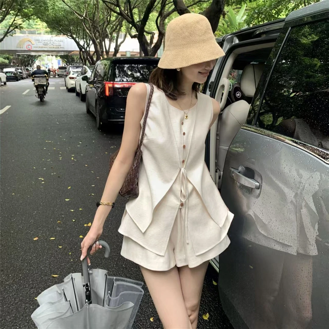 【上衣+裤子】时尚套装INS风休闲风百搭上衣减龄老钱风白色时尚套装