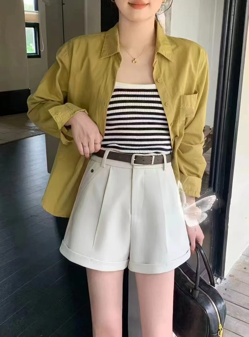 【晨浠定制】新款时尚百搭高级感短裤6553