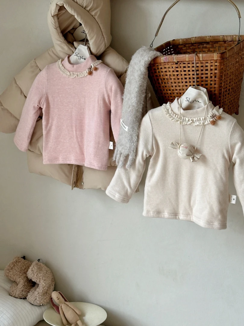 【原创设计品牌】le&kids 6689冬季加厚特厚保暖衣打底衫三层夹棉