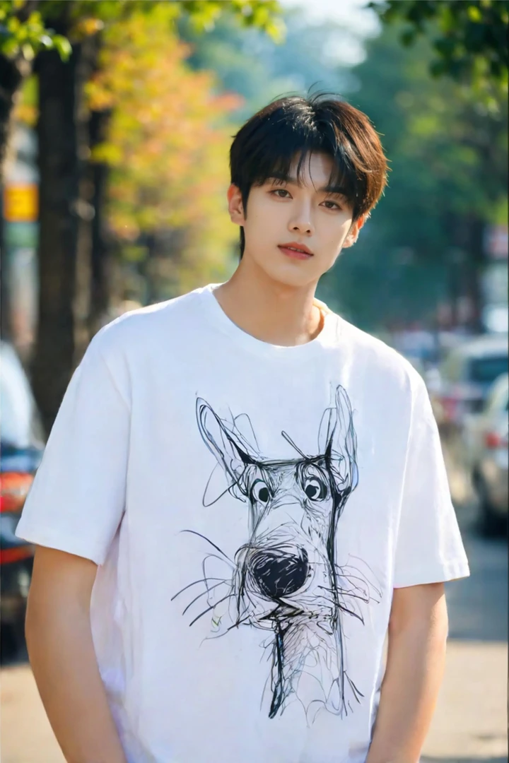 2025新款数码印花时尚创意透气T恤百搭男女同款宽松版夏季纯棉