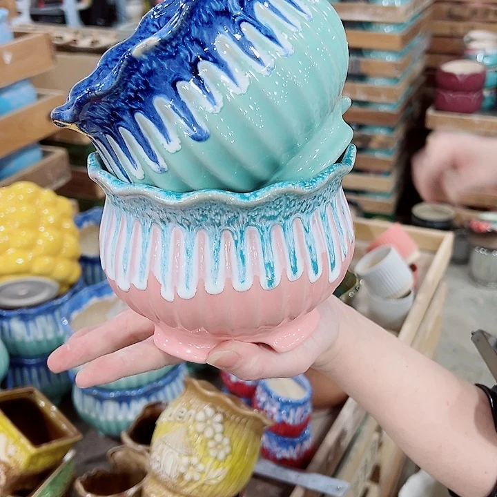 有孔，凑单福利满10元发货陶瓷多肉花盆！