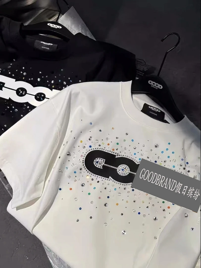 GOODBRAND 2025SS 假日缤纷糖果宝石烫钻轻奢高级感短袖t恤夏季