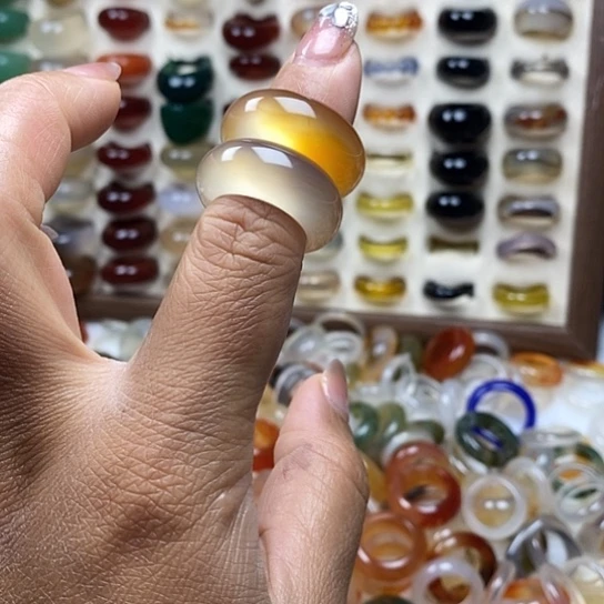 玛瑙/玉髓戒指未镶嵌廿*