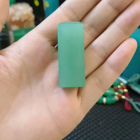 印石寿山石雅安绿扁章
