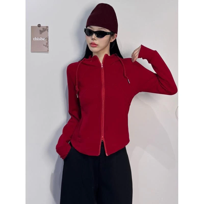 9289#连帽加绒卫衣秋冬款2025年新款爆款高级感拉链