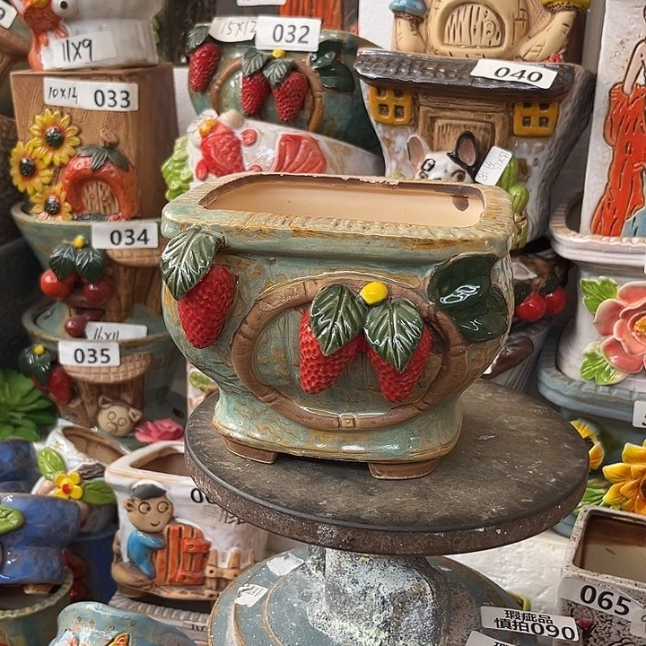 粗陶材质多肉花盆